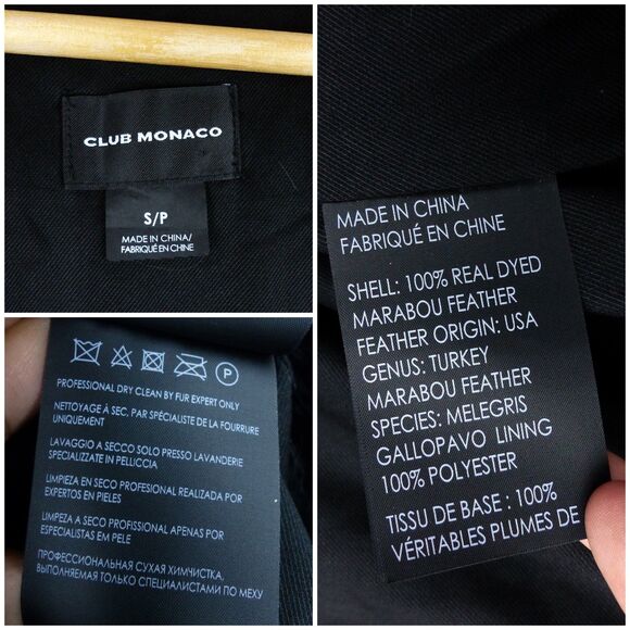 Club Monaco Vest Womens S Violet Feather Open Front Gilet Rock Punk Glam $198 - Picture 8 of 16